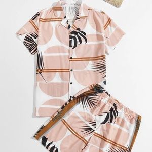 2 piece print short set.